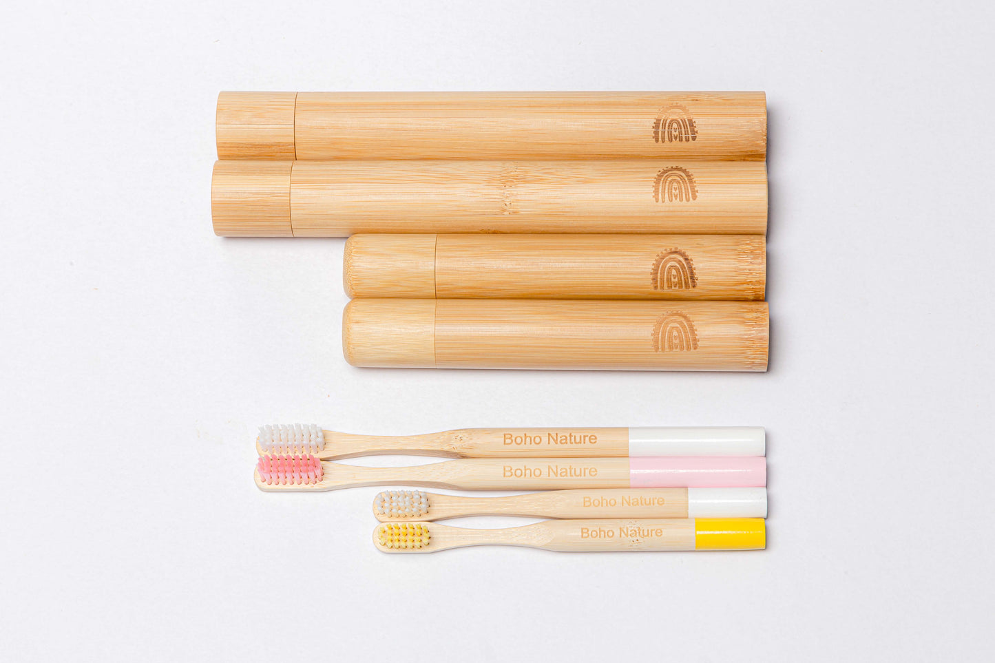 Bamboo Toothbrush + Case Family Set